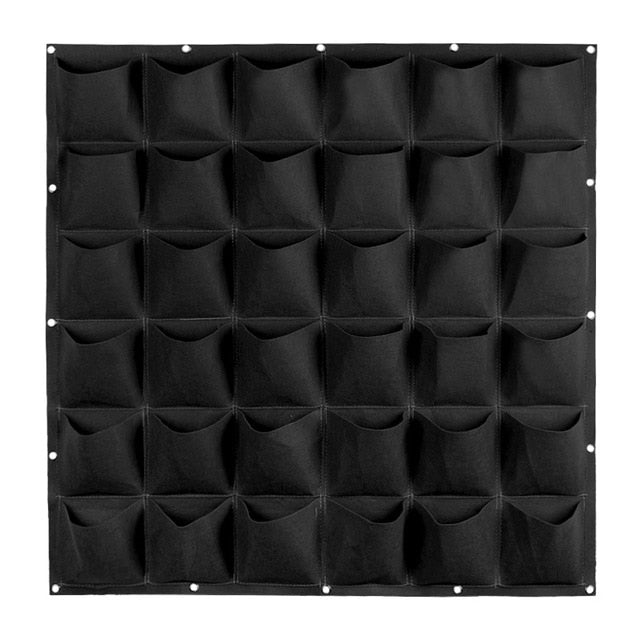 Wall Hanging Planting Bags 4/12/18/36/64Pockets Green Grow Bag Planter