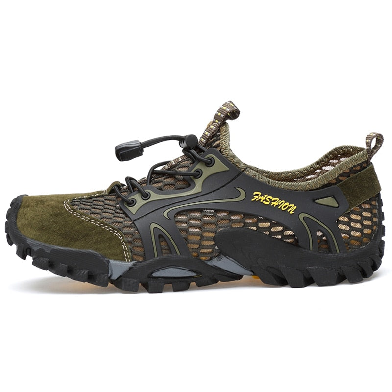 Men Hiking Shoes Suede + Mesh Outdoor Men Sneakers Climbing Shoes Men Sport Shoes Quick-dry Water Shoes