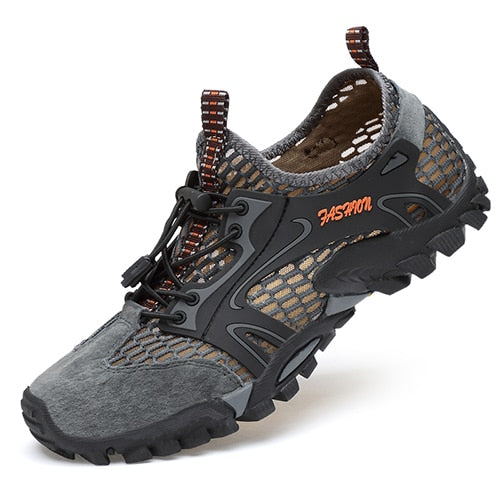 Men Hiking Shoes Suede + Mesh Outdoor Men Sneakers Climbing Shoes Men Sport Shoes Quick-dry Water Shoes