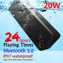 20W Portable bluetooth5.0 Wireless Speaker Better Bass 24-Hour  bluetooth Range IPX7 Water Resistance Soundbar Subwoofer