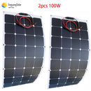 New 100w 200w flexible solar panel ETFE or PET18V for 12V battery charger monocrystalline solar cell panel  home system kit