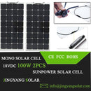 New 100w 200w flexible solar panel ETFE or PET18V for 12V battery charger monocrystalline solar cell panel  home system kit