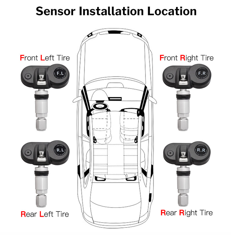 TPMS Tire Pressure Sensor Monitoring System Solar TMPS Display Alarm Car 4 Wheel External Internal Tyre Pressure Sensors