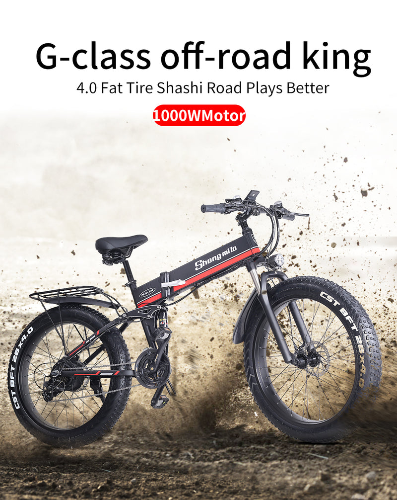 Electric bicycle 1000W Electric Beach Bike 4.0 Fat Tire Electric Bike  48V Mens Mountain Bike Snow E-bike 26inch Bicycle