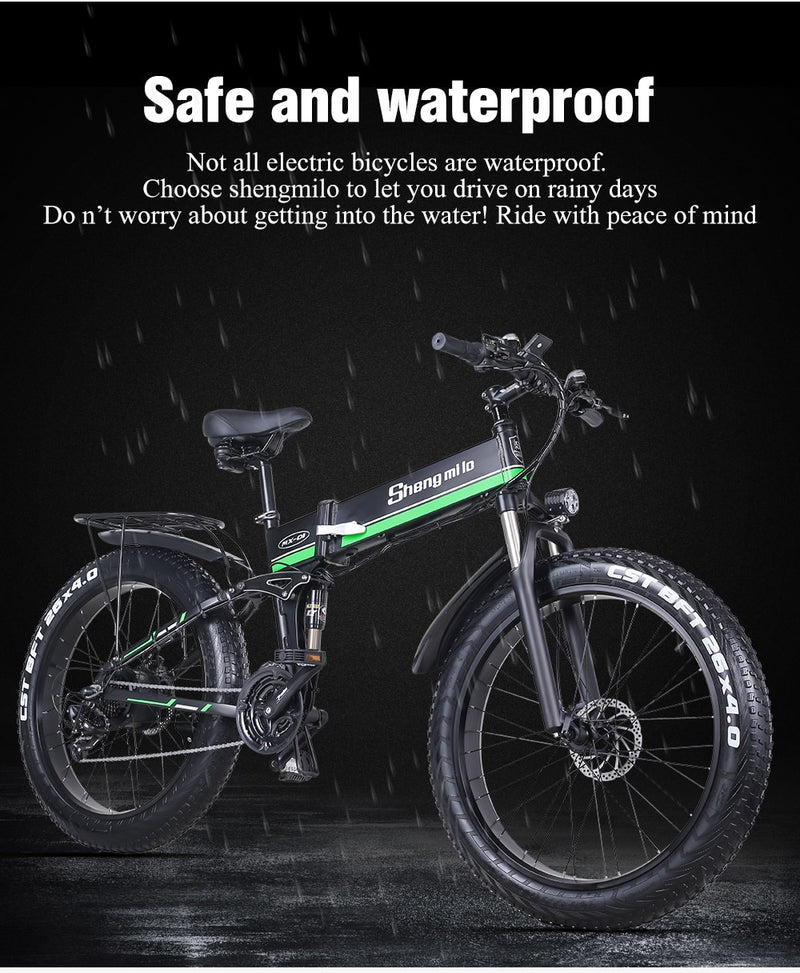 Electric bicycle 1000W Electric Beach Bike 4.0 Fat Tire Electric Bike  48V Mens Mountain Bike Snow E-bike 26inch Bicycle