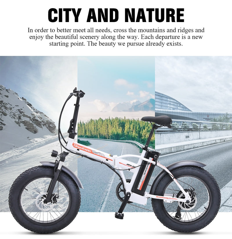 Electric bike 500 W 4.0 fat tire folding  48 V 15 AH lithium battery