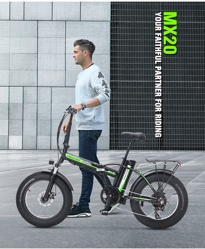 Electric bike 500 W 4.0 fat tire folding  48 V 15 AH lithium battery