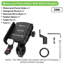 Mobile Phone Holder Motorcycle Smartphone for  Motorbike Handlebar Mount with Wireless Charger