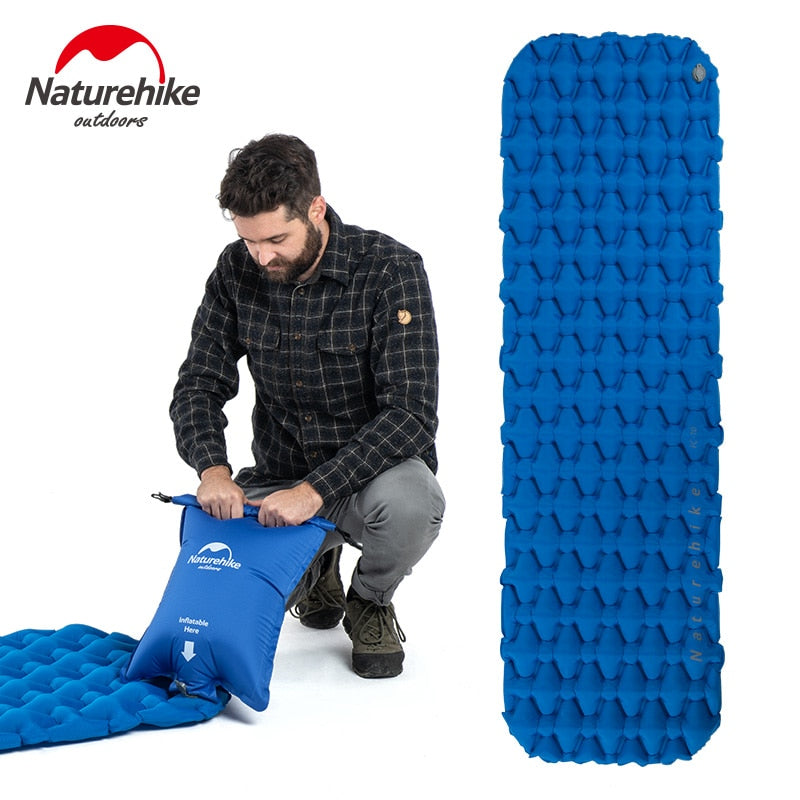 Single Person Nylon  Sleeping Pad Camping Mat Lightweight Moisture-proof Air Mattress Portable Inflatable