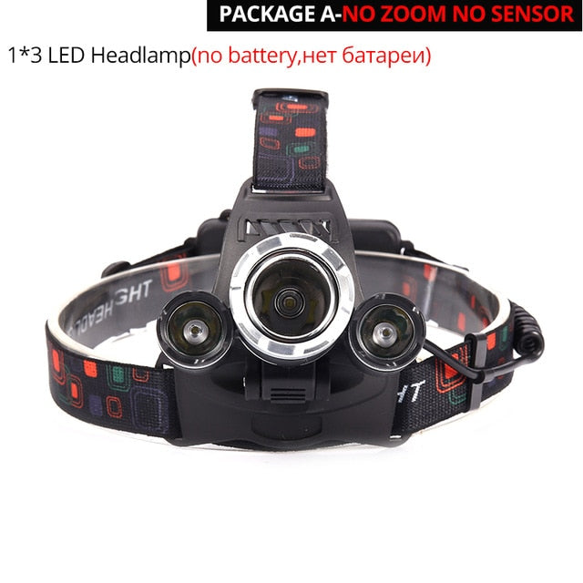 Most Powerful LED Headlight headlamp 5LED  18650 battery Best For Camping, fishing