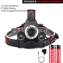 Most Powerful LED Headlight headlamp 5LED  18650 battery Best For Camping, fishing