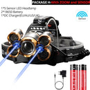 Most Powerful LED Headlight headlamp 5LED  18650 battery Best For Camping, fishing