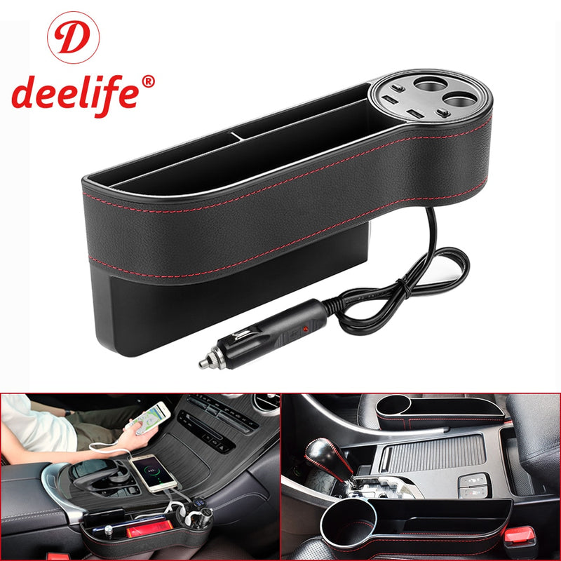 Storage Box Car Organizer Seat  Leather Case  Slit Multifunctional