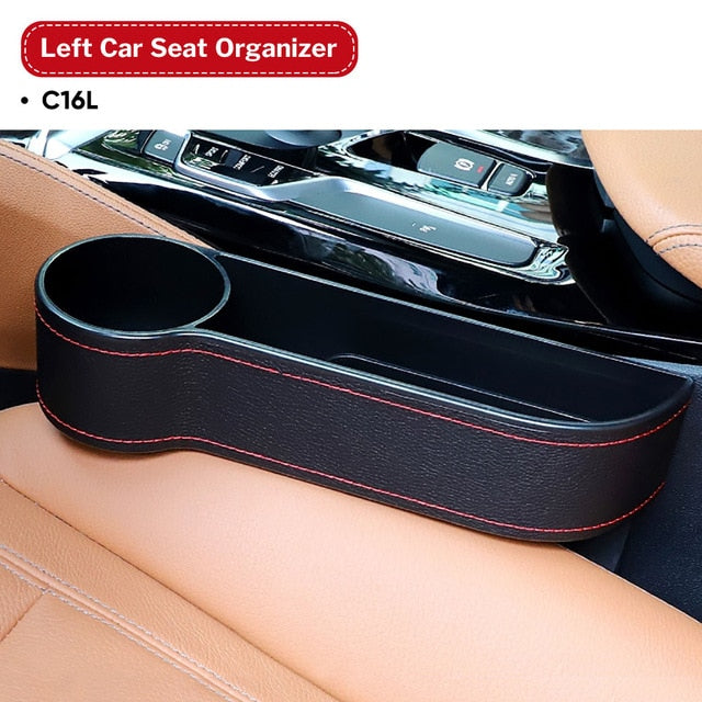 Storage Box Car Organizer Seat  Leather Case  Slit Multifunctional