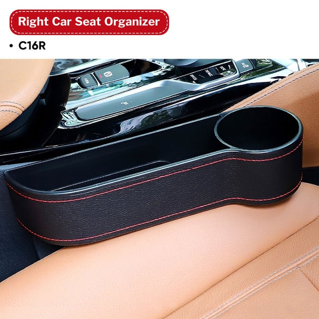 Storage Box Car Organizer Seat  Leather Case  Slit Multifunctional