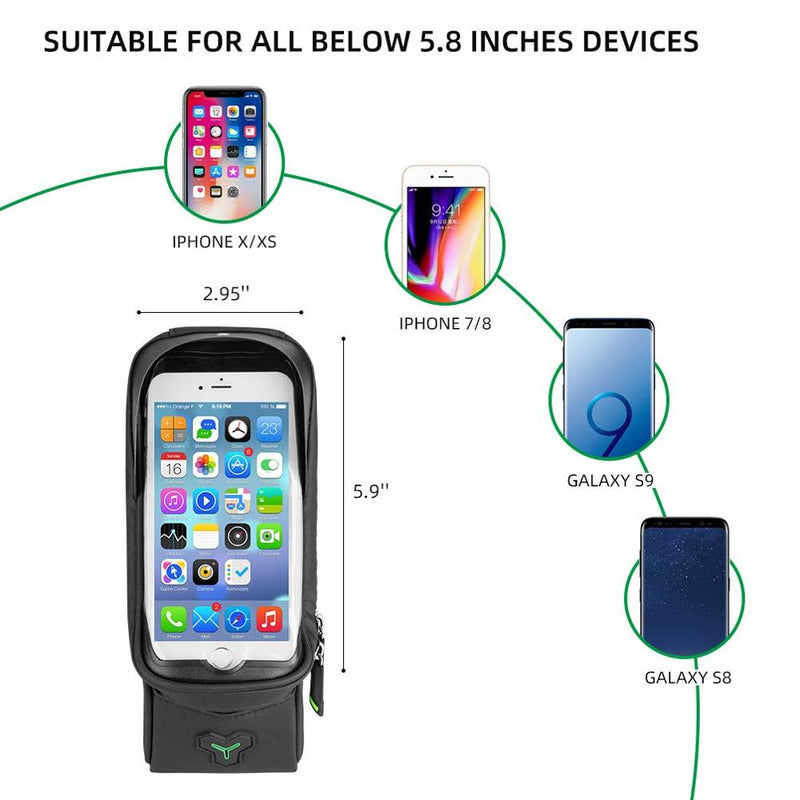 Bicycle Bag Front Tube touch Screen Saddle Bag Waterproof Cycling Frame 5.8/6 Inch
