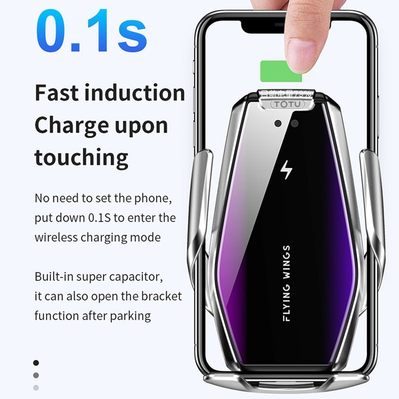 TOTU Car Phone Mount Stand Holder Induction Wireless Charger For iPhone 11 Pro X XS 7 8 6 6s Car Air Outlet Phone Holder Stand