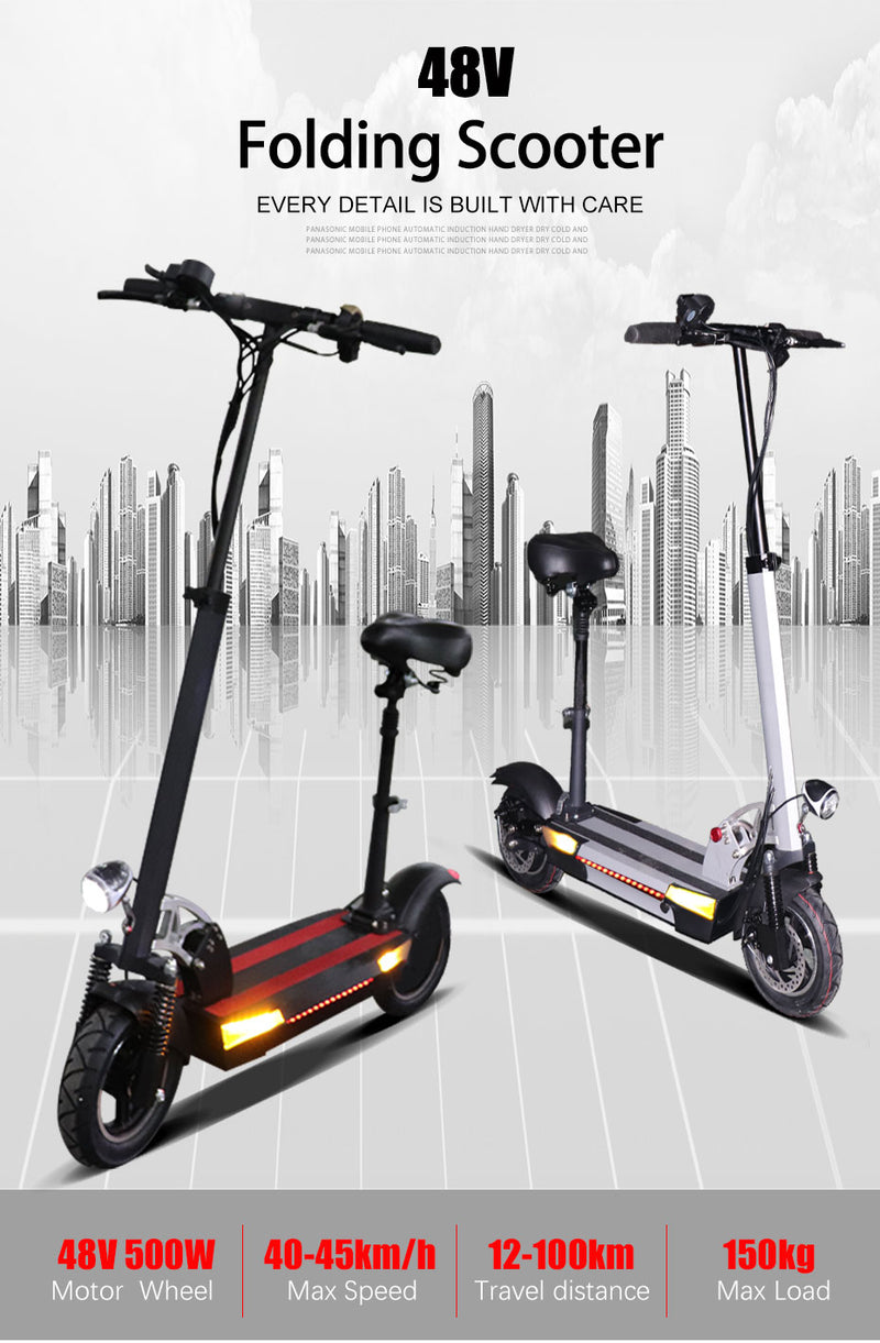 48 V 500 W Electric Scooter  100 km Distance  Foldable Kick e scooter Electric Skateboard Bike