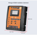 MPPT Solar Charge Controller 12V 24V 50 Amps 70 A Solar Controller Solar Panel Battery Regulator Dual USB 5V LCD Display