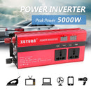 5000W Solar Car Power Inverter LED DC12/24V to AC110/220V Sine Wave Converter 4 USB Interfaces