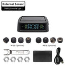 Solar TPMS Car Tire Pressure Monitoring System Alarm Auto Smart Control External Internal Wireless Tyre Pressure Sensor