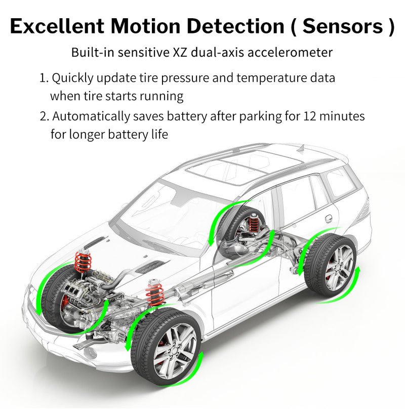 Solar TPMS Car Tire Pressure Monitoring System Alarm Auto Smart Control External Internal Wireless Tyre Pressure Sensor