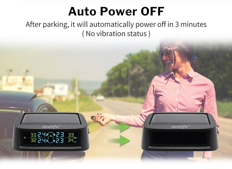 Solar TPMS Car Tire Pressure Monitoring System Alarm Auto Smart Contro –  Daluk Green