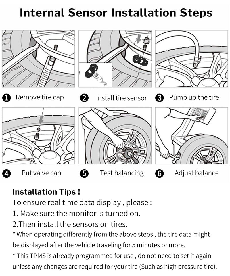 Solar TPMS Car Tire Pressure Monitoring System Alarm Auto Smart Control External Internal Wireless Tyre Pressure Sensor