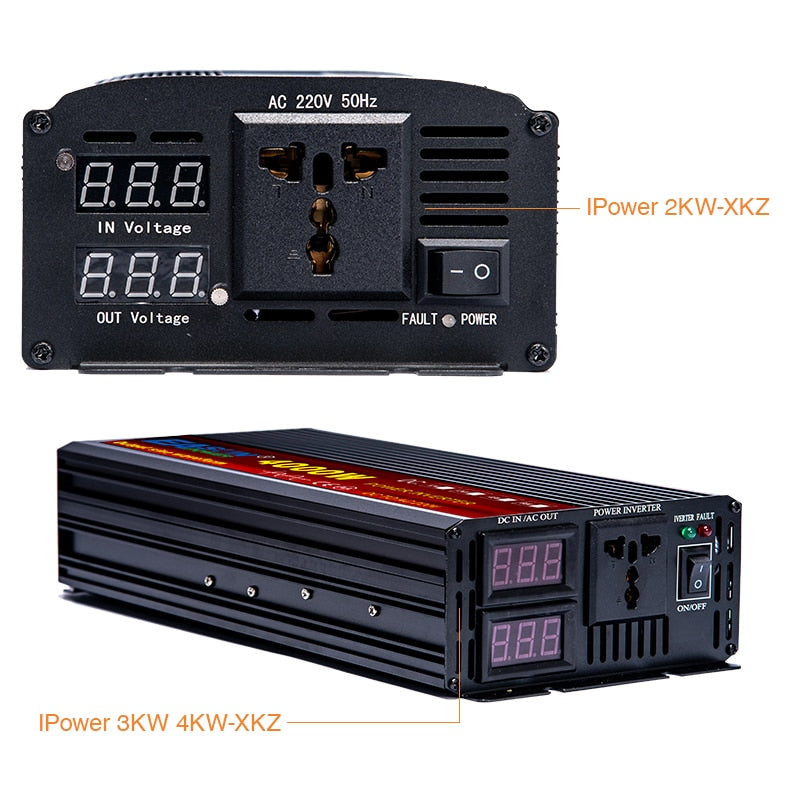 Pure Sine Wave Inverter DC 12v 24v AC 110v 220v Power 2000W 3000W 4000W Car Inverter Converte WITH LED Display