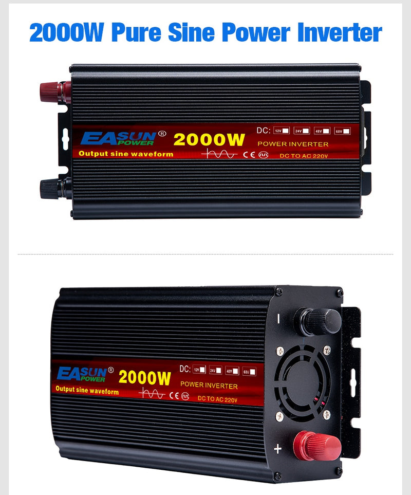 Pure Sine Wave Inverter DC 12v 24v AC 110v 220v Power 2000W 3000W 4000W Car Inverter Converte WITH LED Display