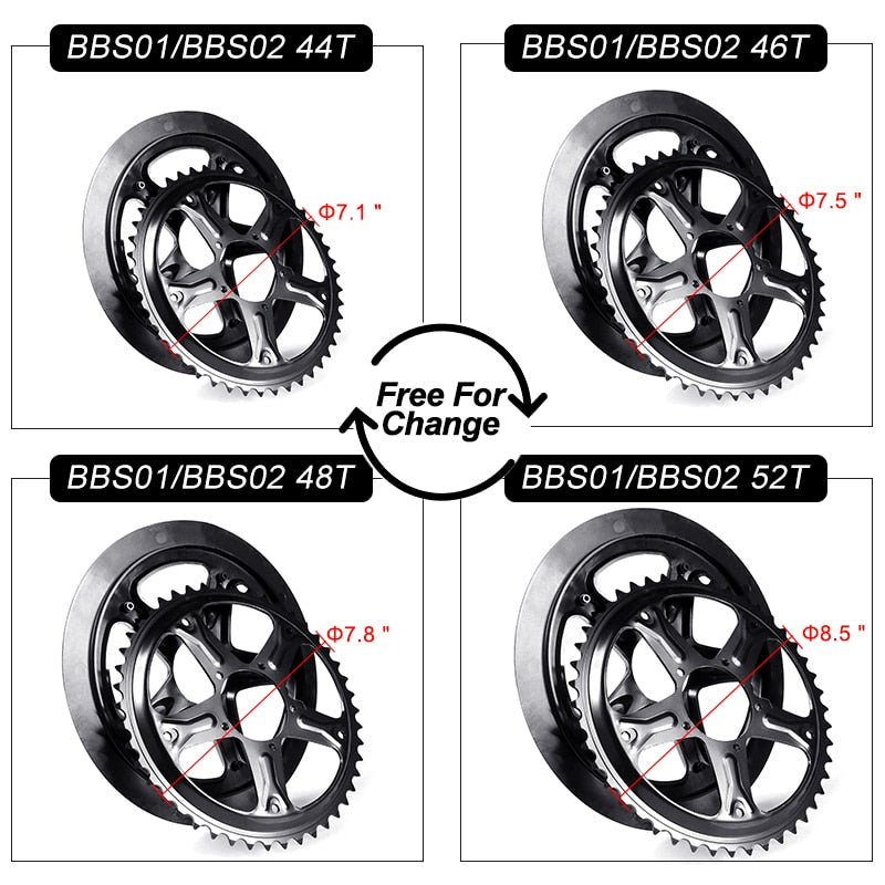 BBS02B 48 V 500 W Mid Drive Motor Electric Bike Conversion Kit DPC18 850C P850C 500C C965 Display E Bicycle 8fun BBS02