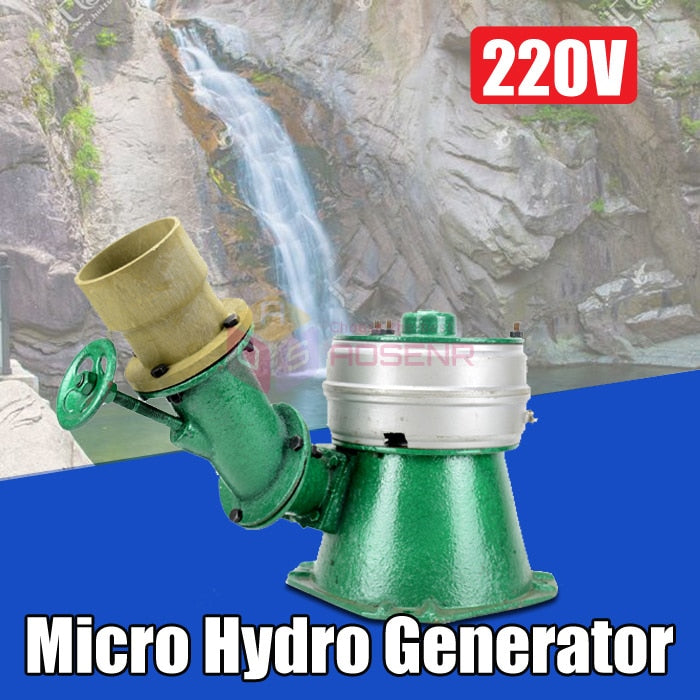 500W Micro Hydro Water Turbine  Single Phase Generator Hydroelectric Magnet Full Copper Core