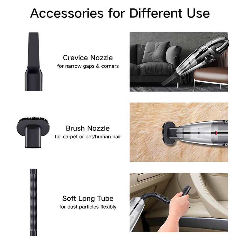 Handheld Vacuum Cordless Powerful Cyclone Suction Rechargeable  Quick Charge for Car Home Pet Hair