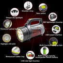 Powerful Rechargeable LED Flashlight with USB OUTPUT Power Reserve