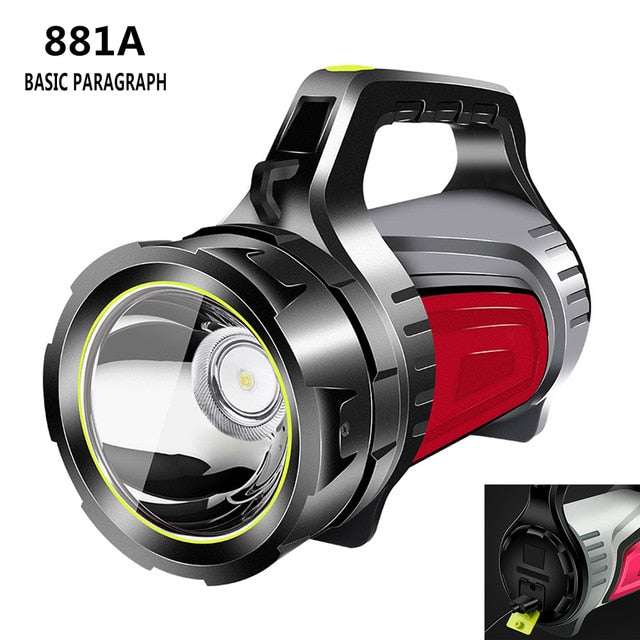 Powerful Rechargeable LED Flashlight with USB OUTPUT Power Reserve