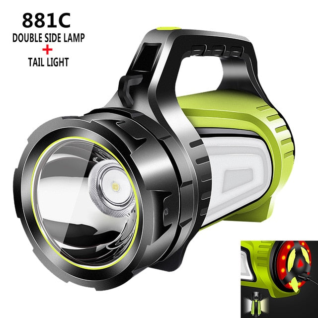 Powerful Rechargeable LED Flashlight with USB OUTPUT Power Reserve