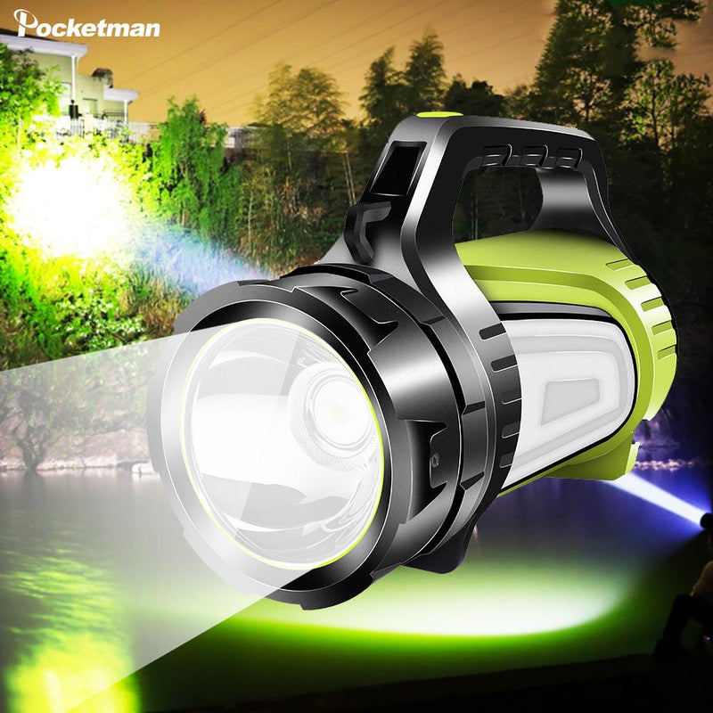 Powerful Rechargeable LED Flashlight with USB OUTPUT Power Reserve