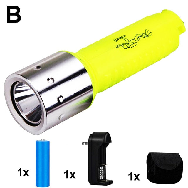 New Mini Waterproof Diver Flashlight LED Diving Flashlight