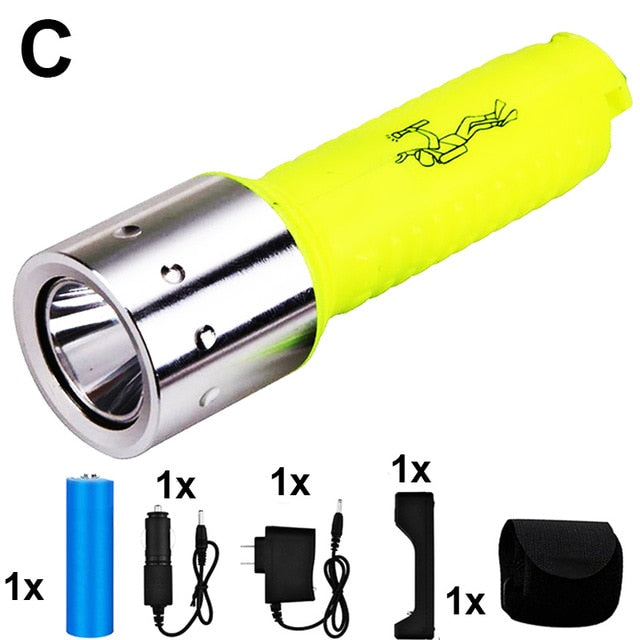 New Mini Waterproof Diver Flashlight LED Diving Flashlight