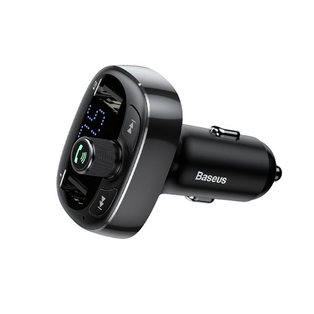 Baseus FM Transmitter Modulator Bluetooth Handsfree Car Kit Audio MP3 Player with 3.4A Dual USB Car FM Transmittor Phone Charger