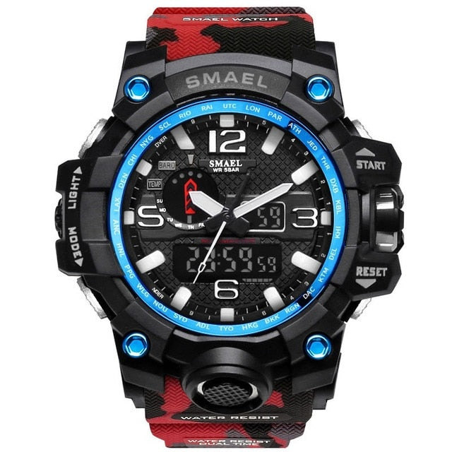 SMAEL Brand Luxury Military Sports Watches Men Quartz Analog LED Digital Watch Man Waterproof Clock Dual Display Wristwatches