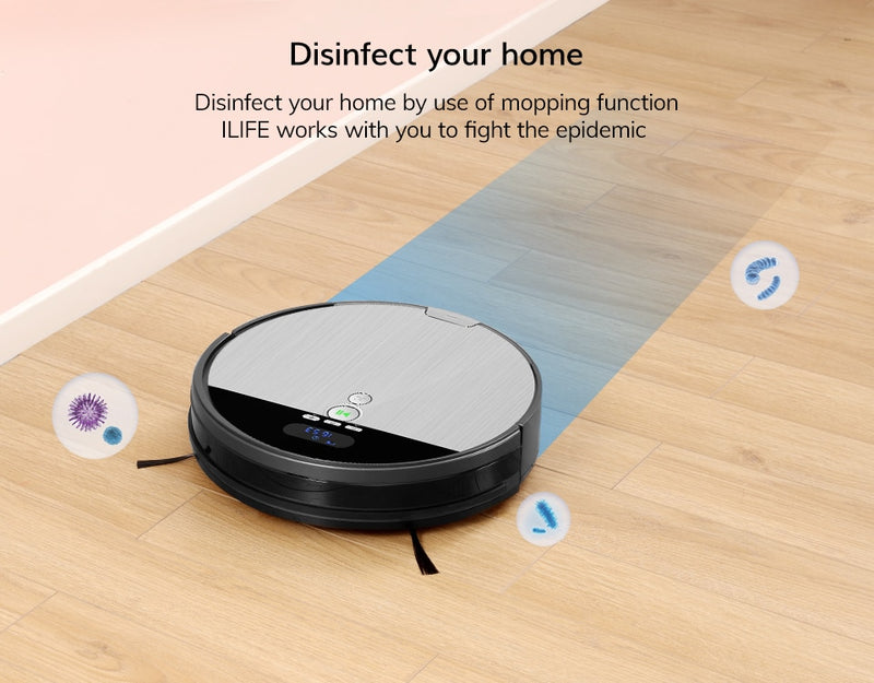 ILIFE V8s/V8 Plus Robot Vacuum Cleaner Vacuum Wet Mop Navigation Planned Cleaning large Dustbin Water Tank Schedule disinfection