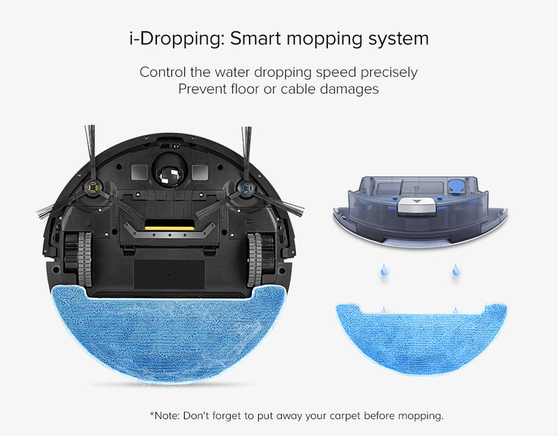 ILIFE V8s/V8 Plus Robot Vacuum Cleaner Vacuum Wet Mop Navigation Planned Cleaning large Dustbin Water Tank Schedule disinfection