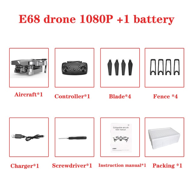 2020 NEW E68 Drone HD wide angle 4K WIFI 1080P FPV