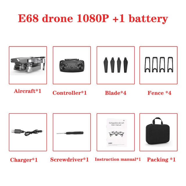 2020 NEW E68 Drone HD wide angle 4K WIFI 1080P FPV