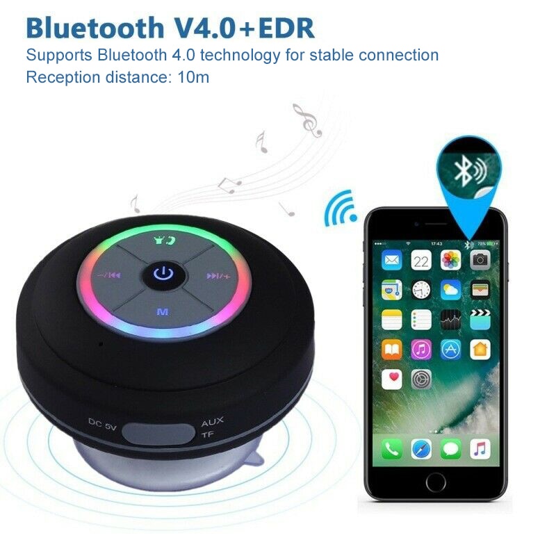 Wireless Bluetooth Speaker Portable Waterproof Shower Speaker MP3