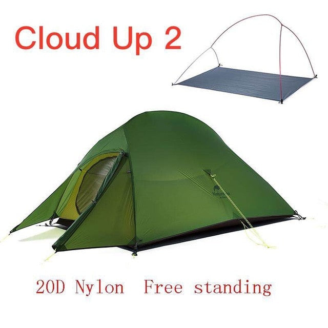 Naturehike Cloud Up Series Ultralight Camping Tent Waterproof Outdoor Hiking Tent 20D Nylon Backpacking Tent With Free Mat