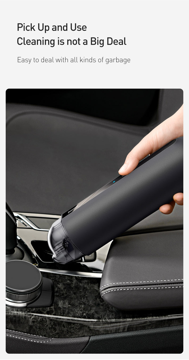 Baseus Portable Car Vacuum Cleaner Wireless Handheld Auto Vaccum 5000Pa Suction For Home Desktop Cleaning Mini Vacuum Cleaner