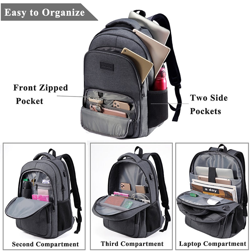 Laptop Backpack Women Men School Bags Travel Backpack for College Student Water-resistant School Backpack with USB Charge