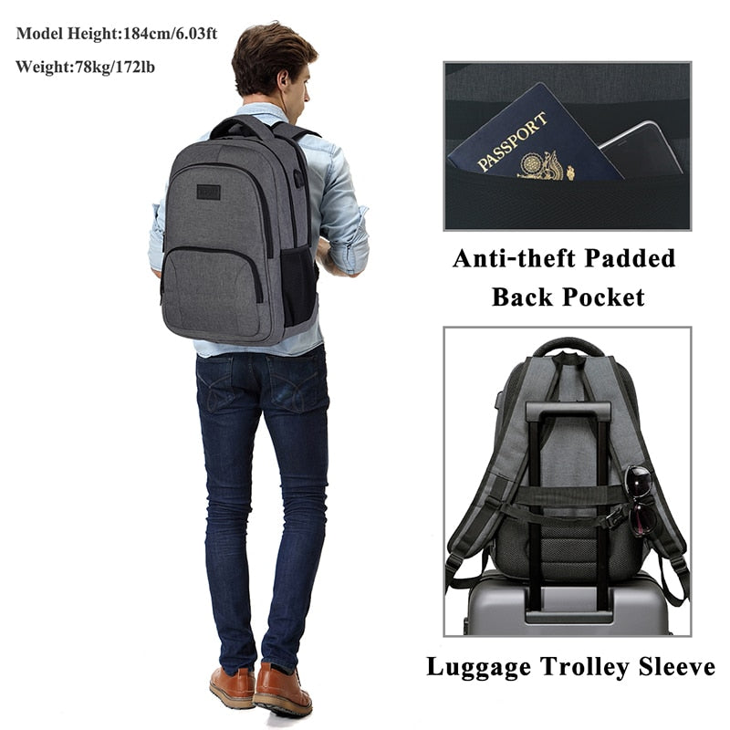 Laptop Backpack Women Men School Bags Travel Backpack for College Student Water-resistant School Backpack with USB Charge